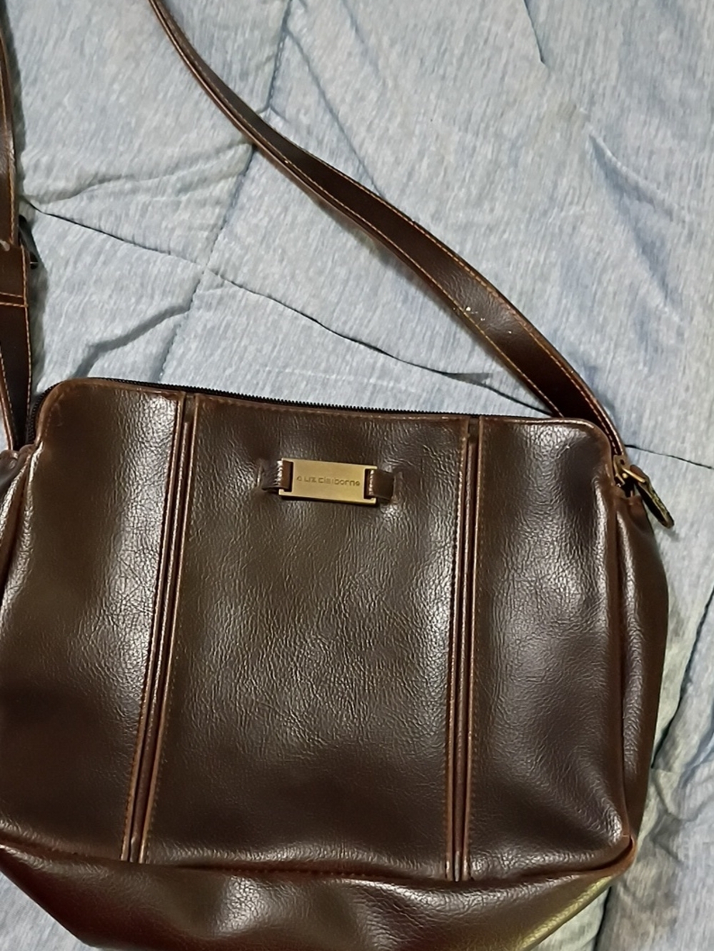 Liz Claiborne Brown Leather Crossbody Bag